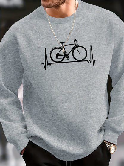 Lässiges Sweatshirt mit Fahrrad-Druck für Herren | Perfekt für Herbst/Winter