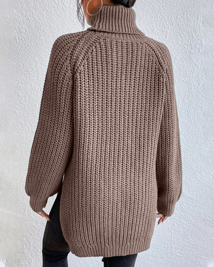 Baumwoll lässiger Rollkragenpullover für Damen | Perfekt für lässige Tage