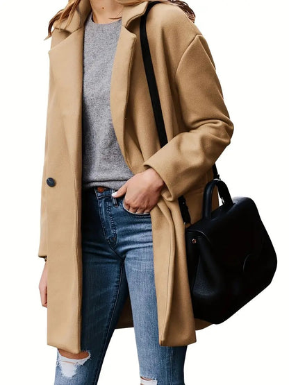 Stilvoller Mittellanger Trenchcoat Mit Knöpfen Für Damen | Perfekt für Herbst/Winter