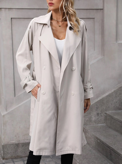 Apricot Relaxed Fit Langer Trenchcoat für Damen | Ideal für Herbst/Winter