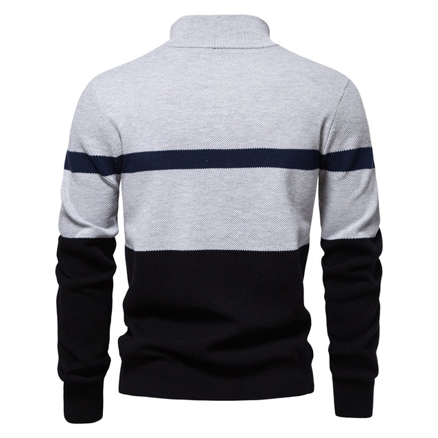 Klassischer Weisser Reissverschluss Pullover für Herren | Perfekt für Herbst/Winter