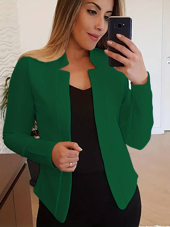 Offenes Front Stehkragen Blazer Mit Solide Farbe Für Damen | Perfekt für alle Jahreszeiten