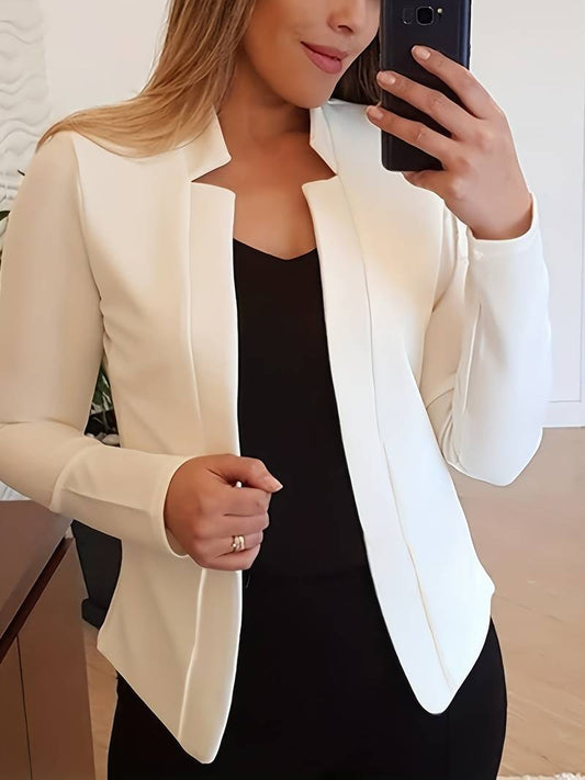 Offenes Front Stehkragen Blazer Mit Solide Farbe Für Damen | Perfekt für alle Jahreszeiten