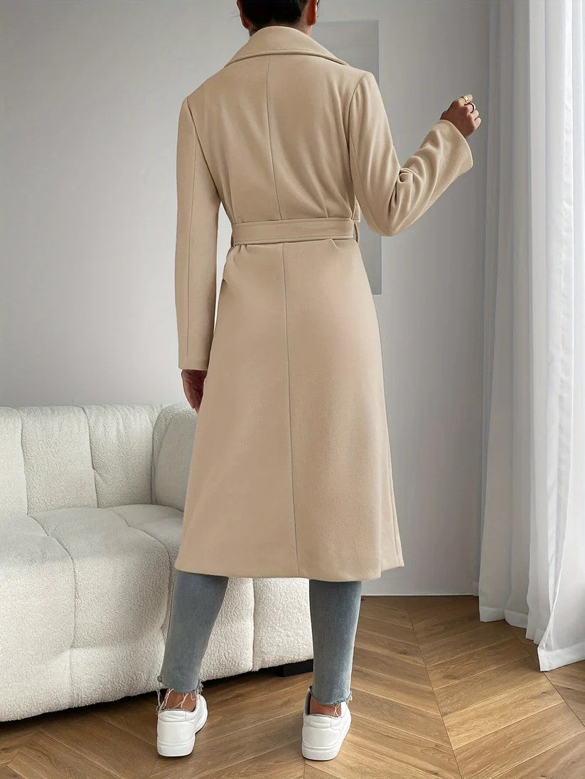 Eleganter Trenchcoat mit Gürtel und langen Ärmeln für Damen | Ideal für Herbst/Winter