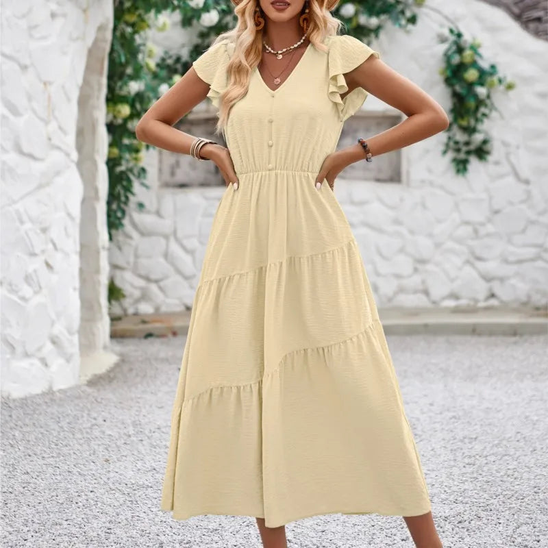 Lina - Langes Kleid - Chic - Leichtgewicht - Ideal für den Sommer