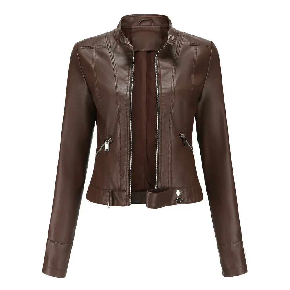 Vintage Elegante Lederjacke Biker für Damen | Perfekt für den Alltag