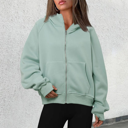 Lässiger Einfarbige Oversized Hoodie mit Kapuze für Damen | Perfekt für Herbst/Winter