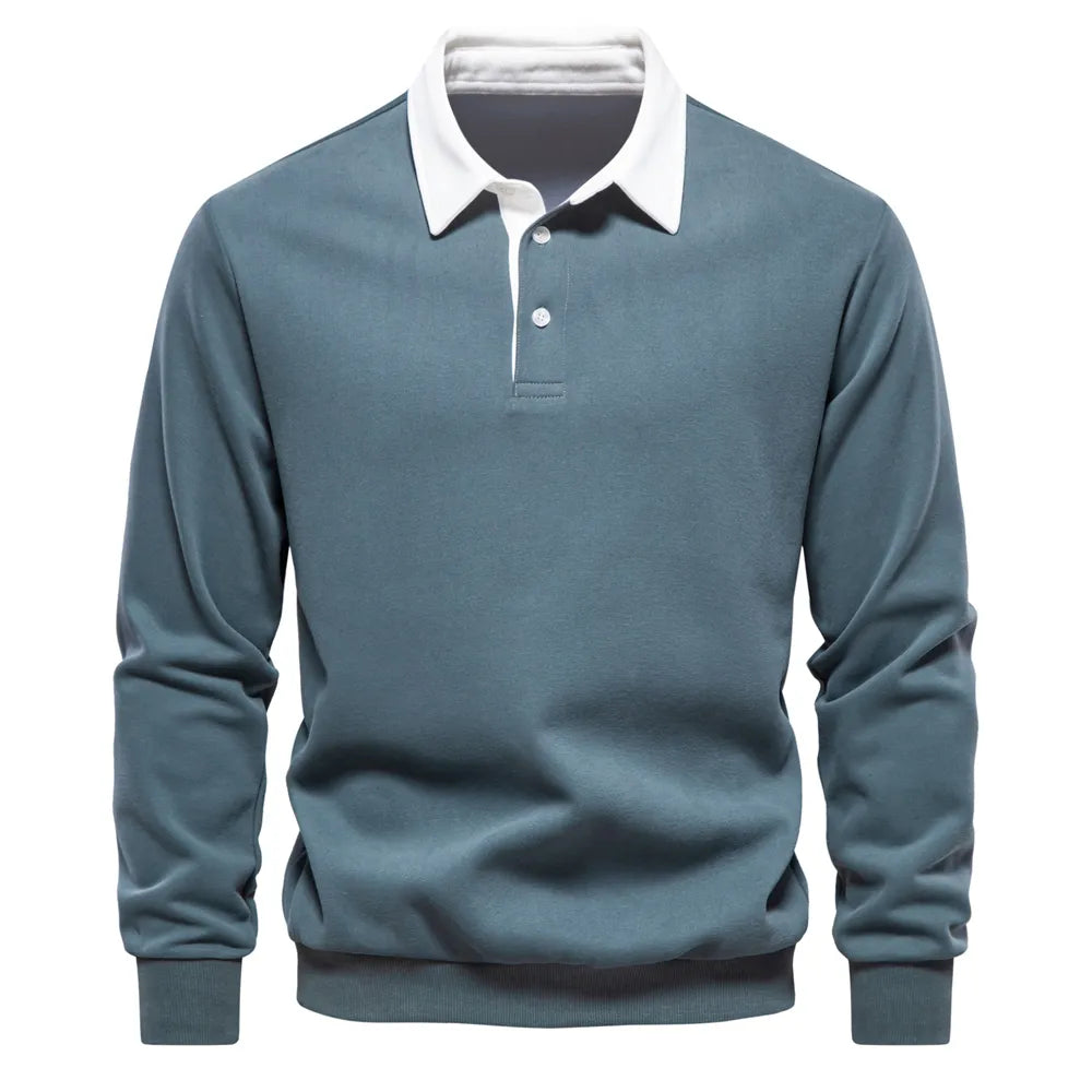 Stylisch Polo Pullover mit Knopfleiste für Herren | Ideal für Herbst/Winter