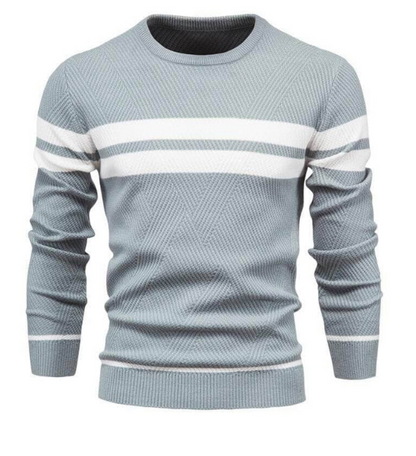 Lässiger Gestreifter Rundhals-Strickpullover Für Herren | Ideal für Herbst/Winter