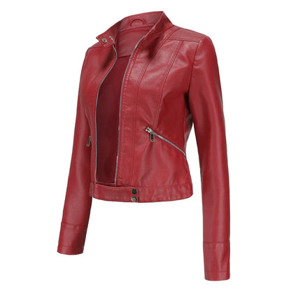 Stylische Biker Lederjacke Vintage mit Faux für Damen | Ideal für jede Jahreszeit