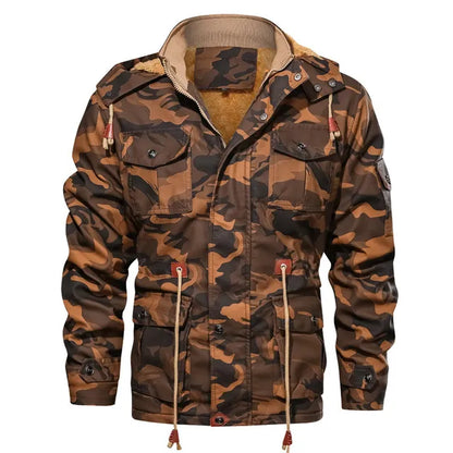 Army Winterjacke Warme mit Fell Innenfutter für Herren | Ideal für Winter