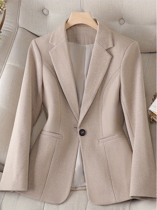 Eleganter Business Blazer mit Revers in Beige für Damen | Ideal für alle Jahreszeiten