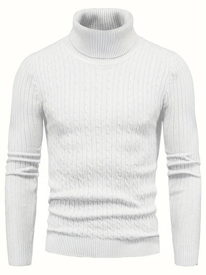 Lässiger Strick Rollkragenpullover mit Hohem Stretch für Herren | Ideal für Herbst/Winter