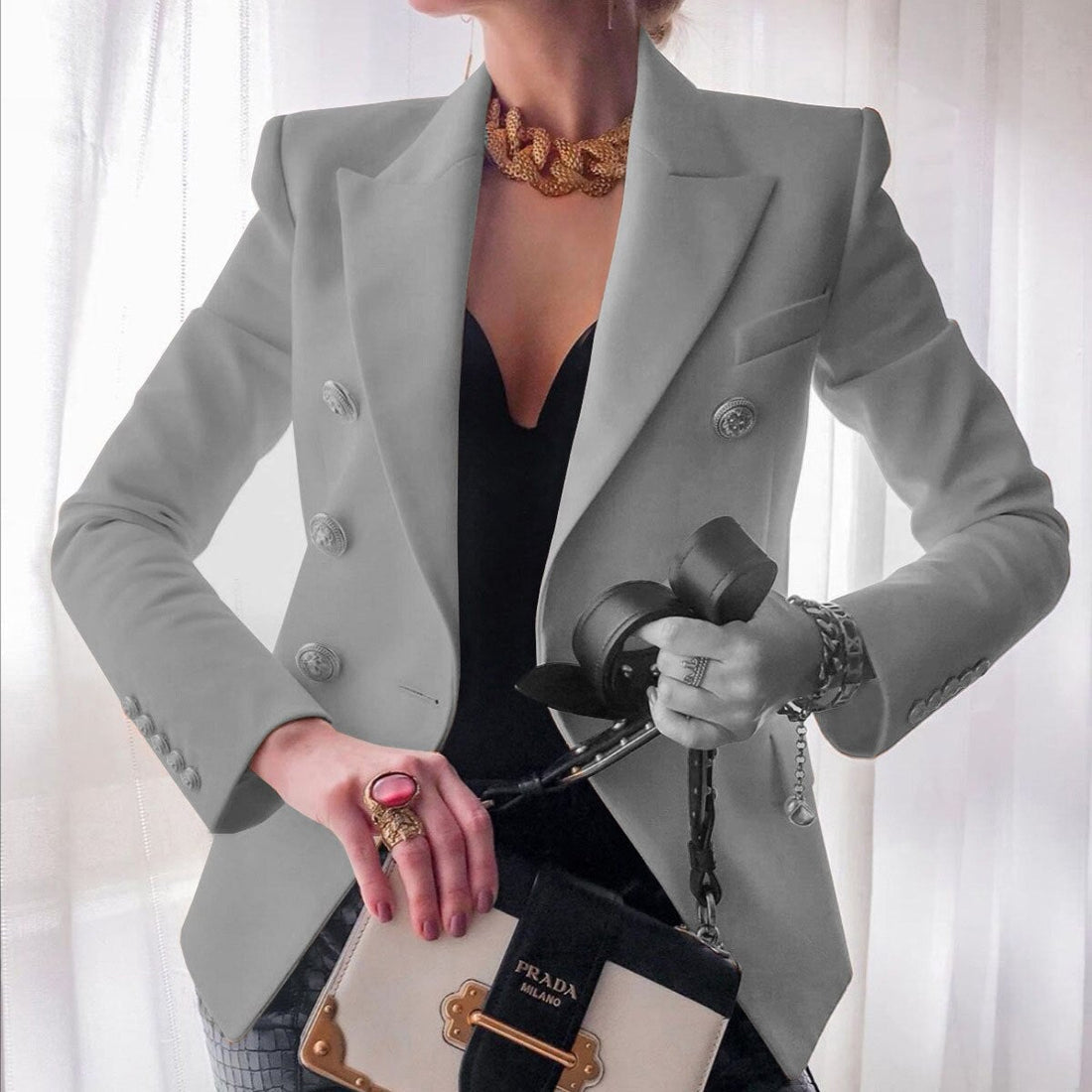 Eleganti Blazer Mit Knöpfen Und Brusttasche Für Damen | Perfekt für alle Jahreszeiten