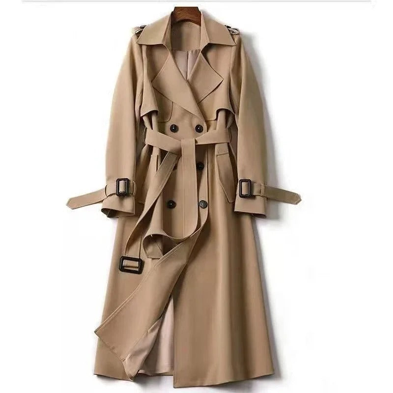 Casual Langer Trenchcoat Mit Gürtel Für Damen | Perfekt für Herbst/Winter