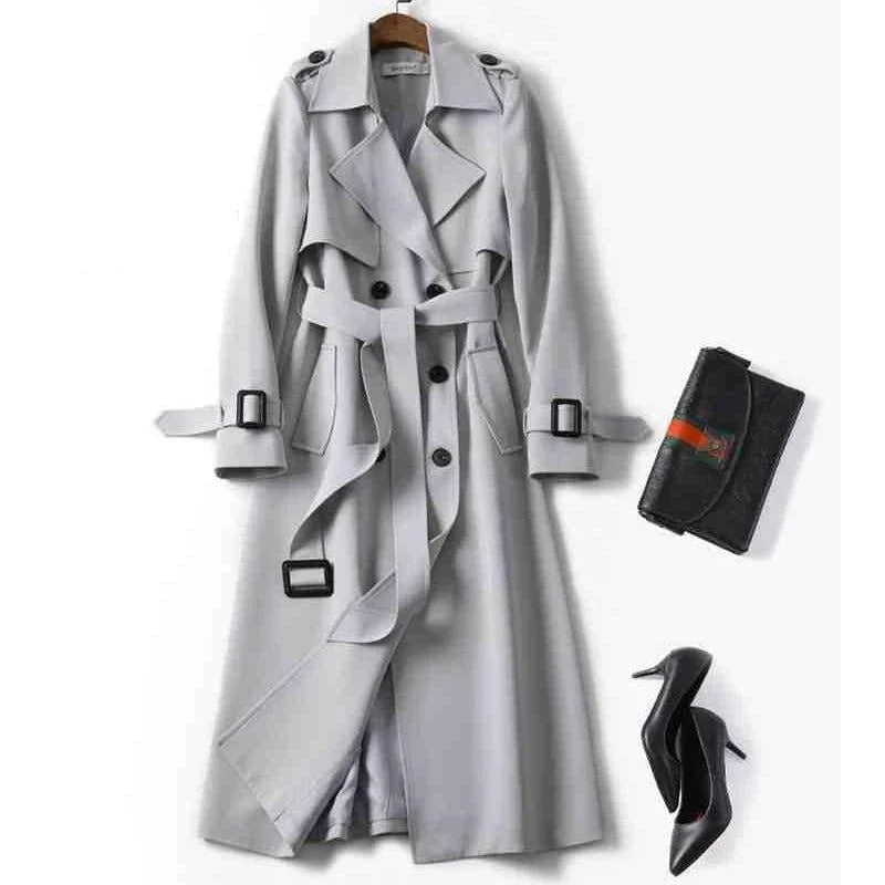 Casual Langer Trenchcoat Mit Gürtel Für Damen | Perfekt für Herbst/Winter