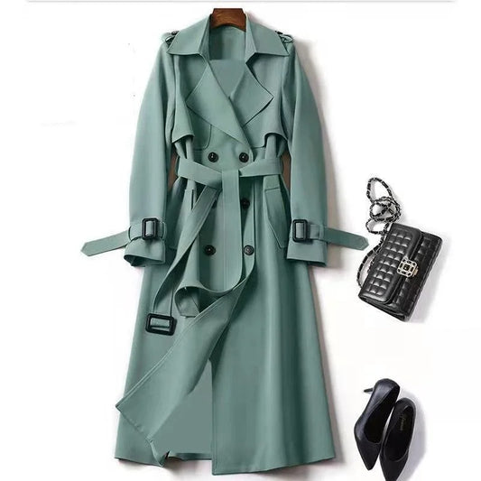 Casual Langer Trenchcoat Mit Gürtel Für Damen | Perfekt für Herbst/Winter