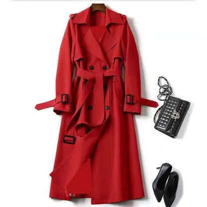 Casual Langer Trenchcoat Mit Gürtel Für Damen | Perfekt für Herbst/Winter