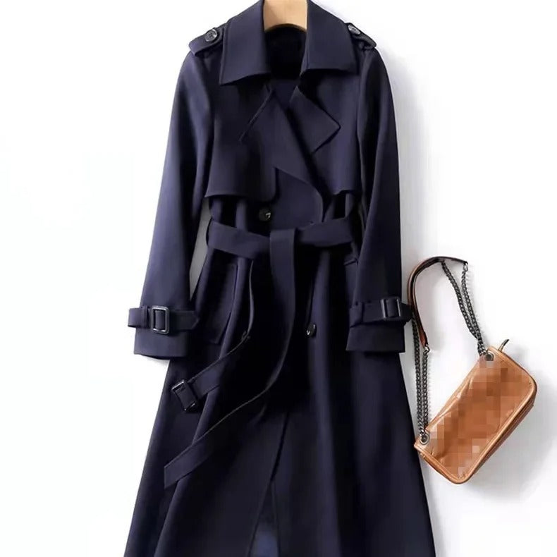 Casual Langer Trenchcoat Mit Gürtel Für Damen | Perfekt für Herbst/Winter